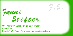 fanni stifter business card